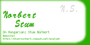 norbert stum business card